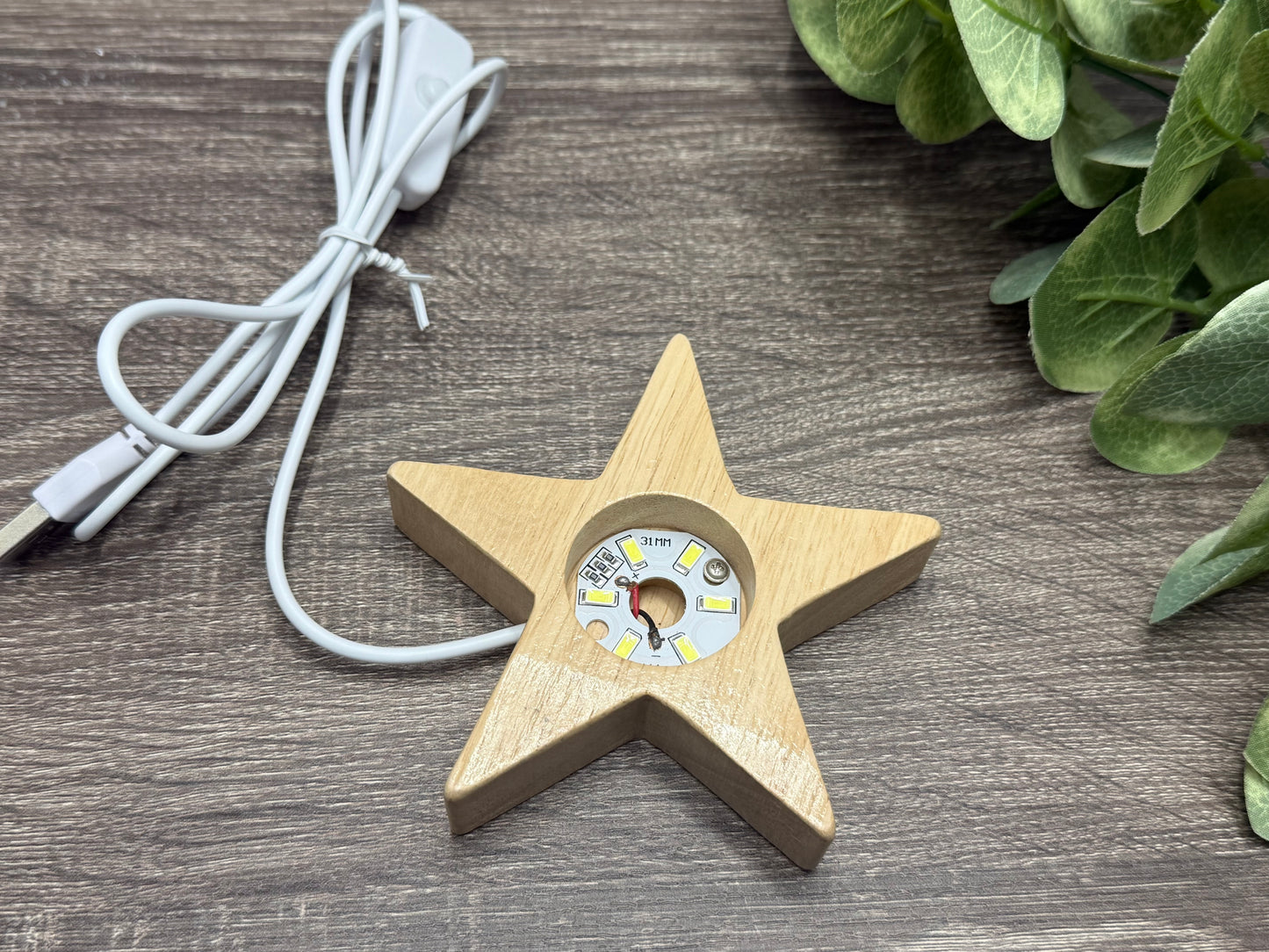 Wooden Light Up Sphere Stand