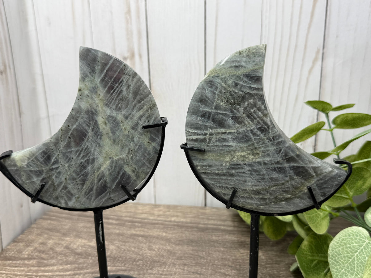 Labradorite Moons on Stands