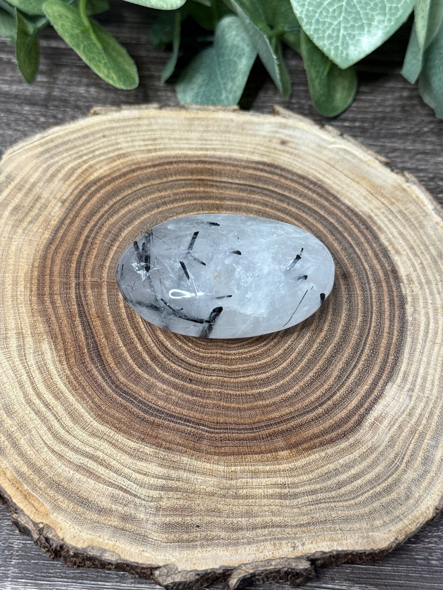 Tourmalated Quartz Palm Stones