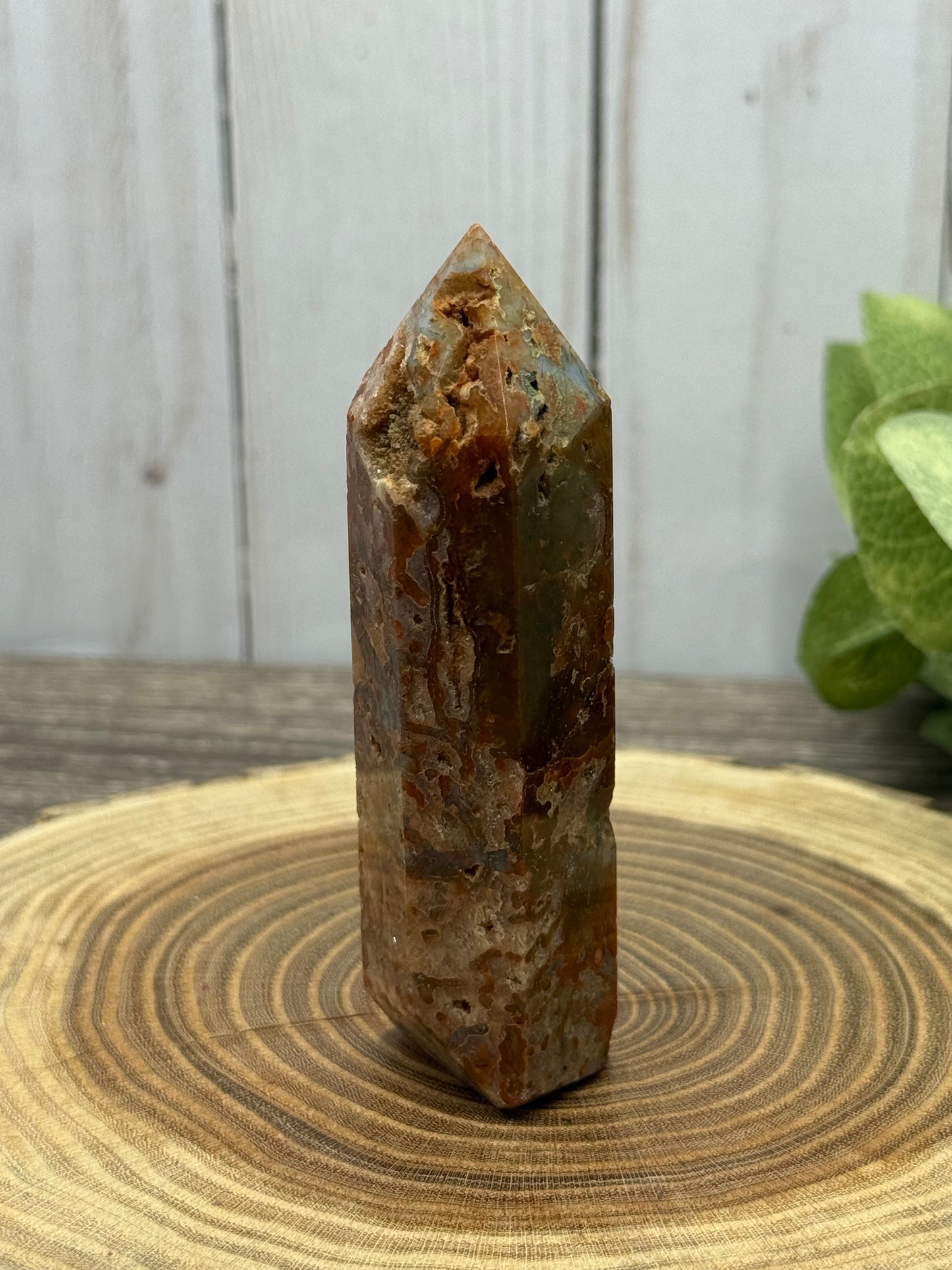 Moss Agate and Carnelian Mixed Tower