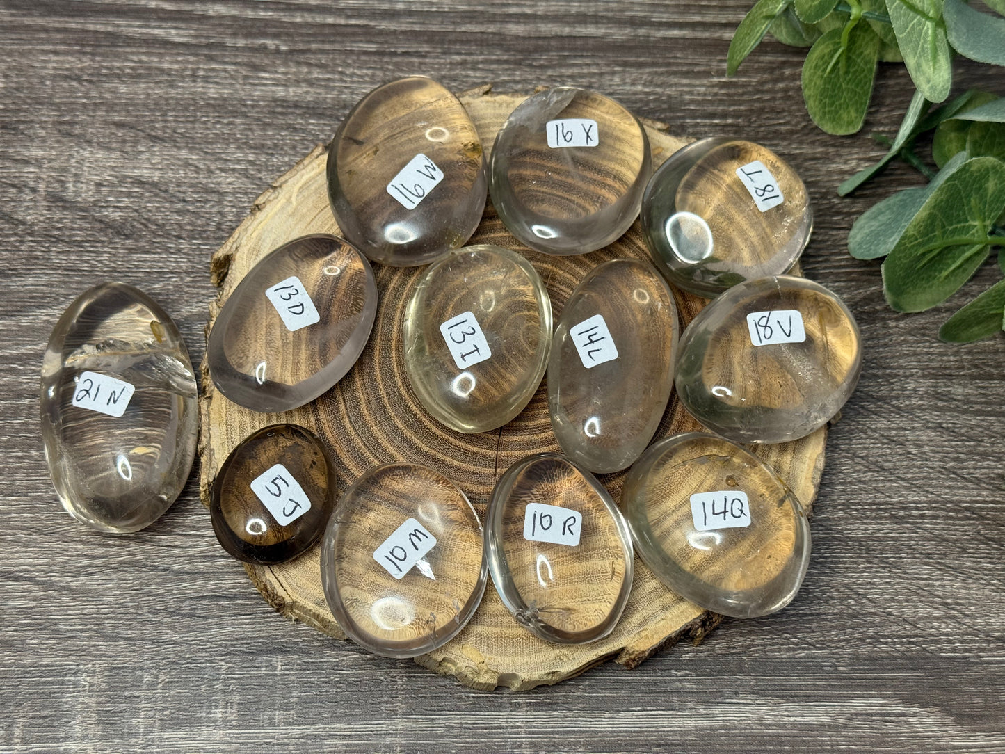 Smokey Quartz Palm Stones