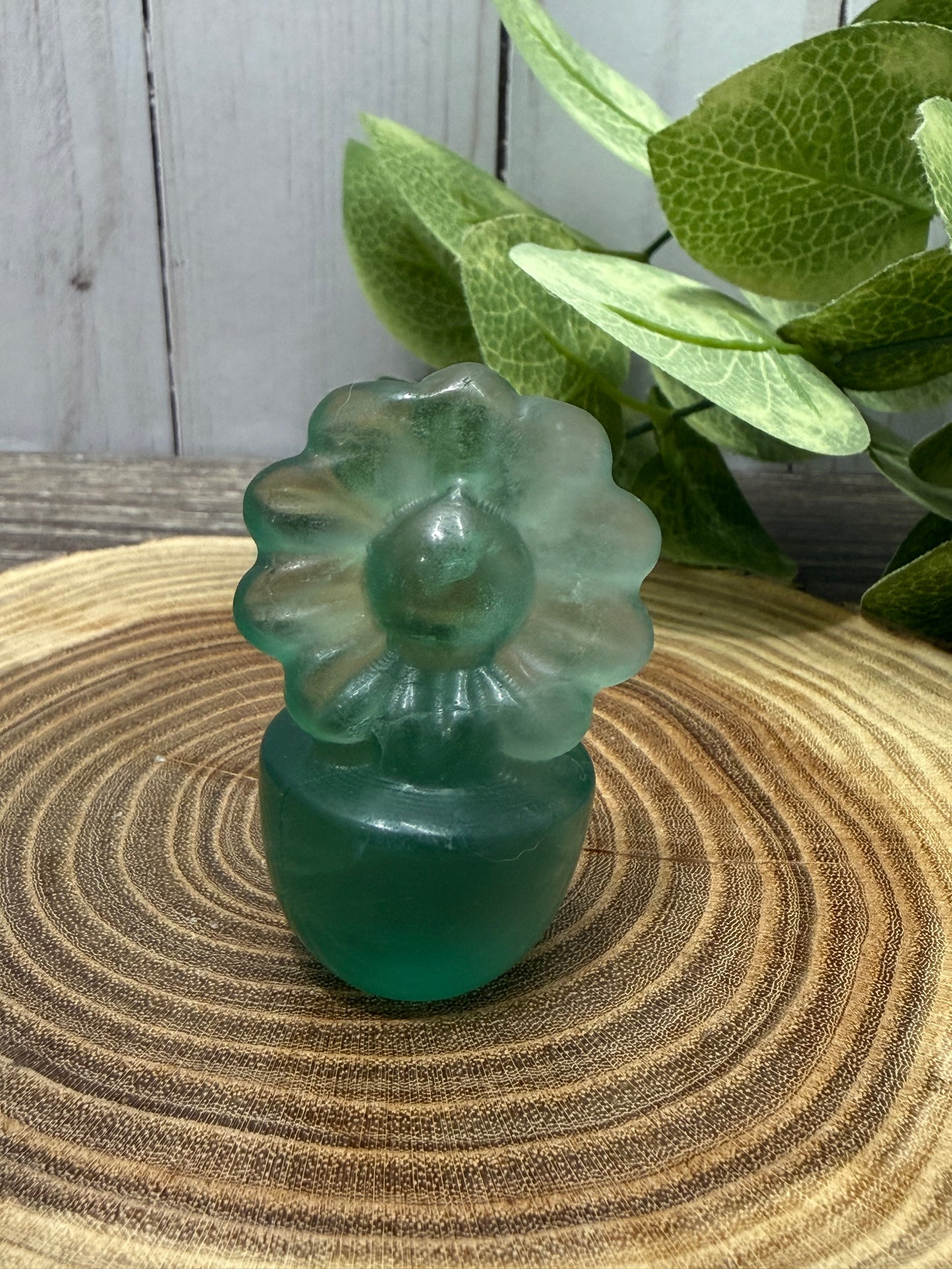Fluorite Flowers In A Pot Carving