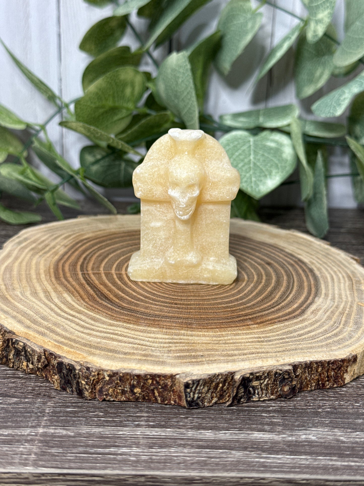 Tombstone/Headstone with Skull Crystal Carving
