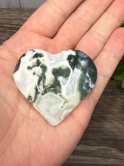 Moss Agate Hearts