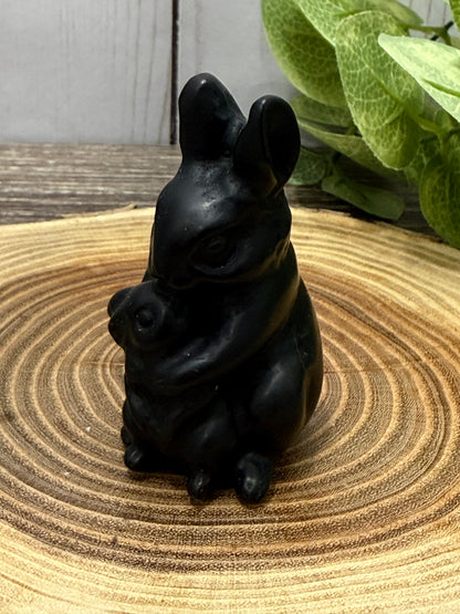 Rabbit Carving - Mom and Baby