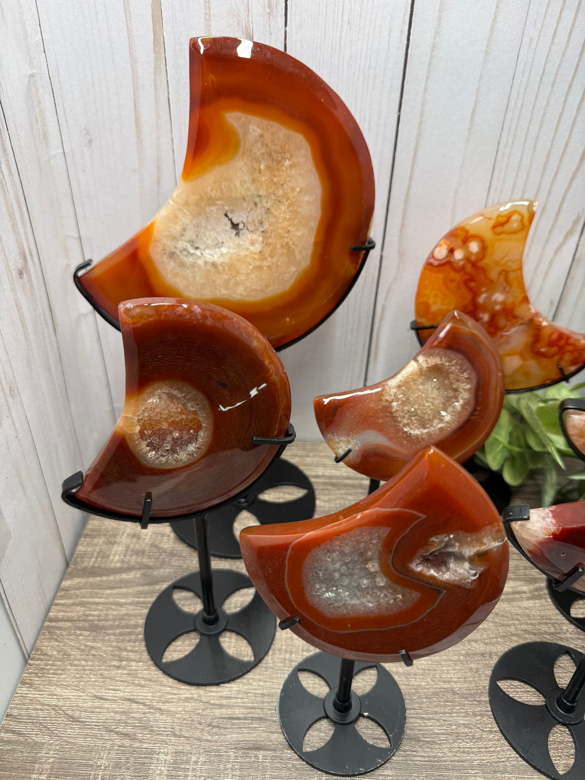Carnelian Moons on Stands
