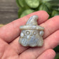 Moonstone Ghost with Witch Hat Carving