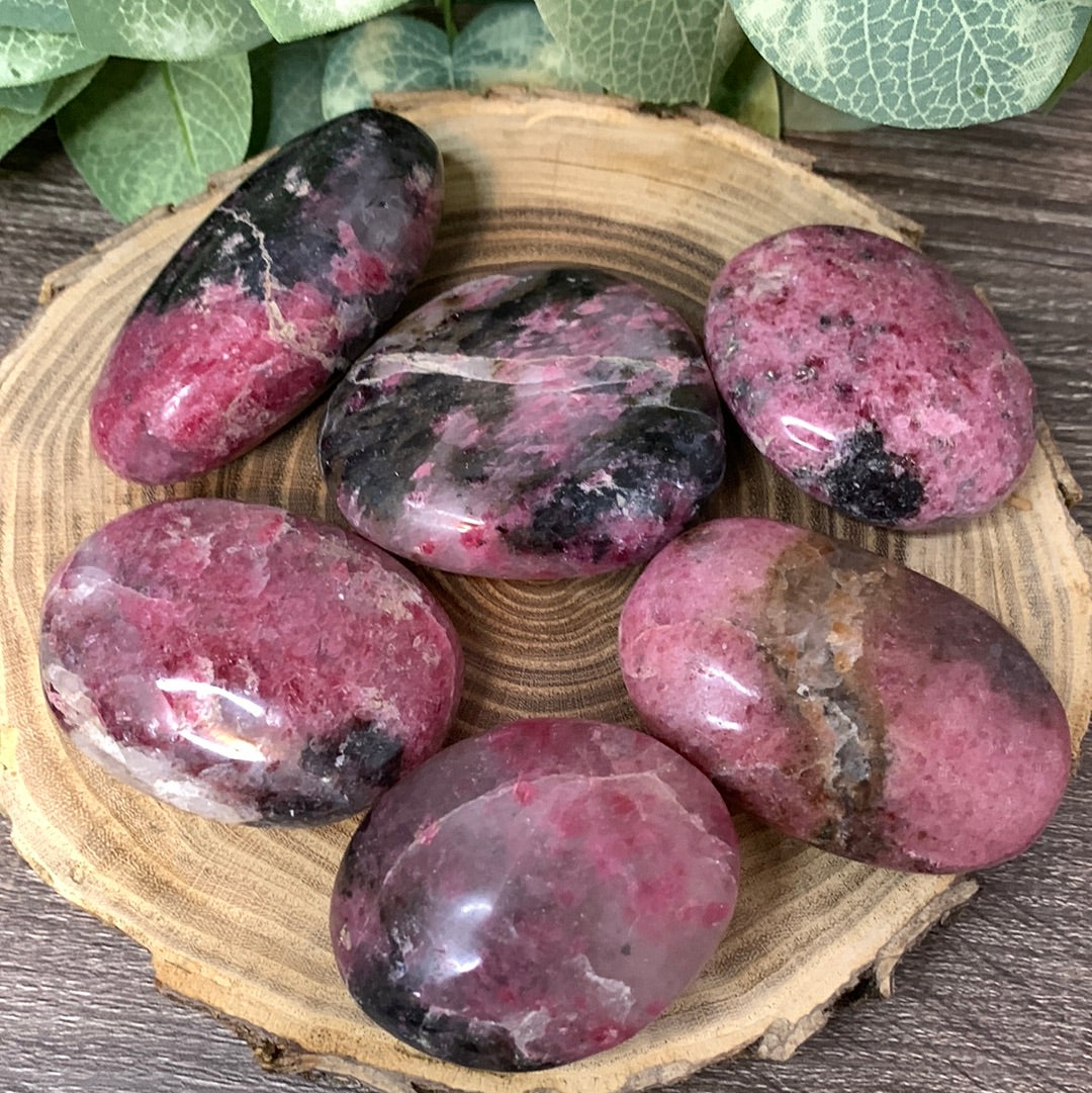 Rhodonite Palm Stone