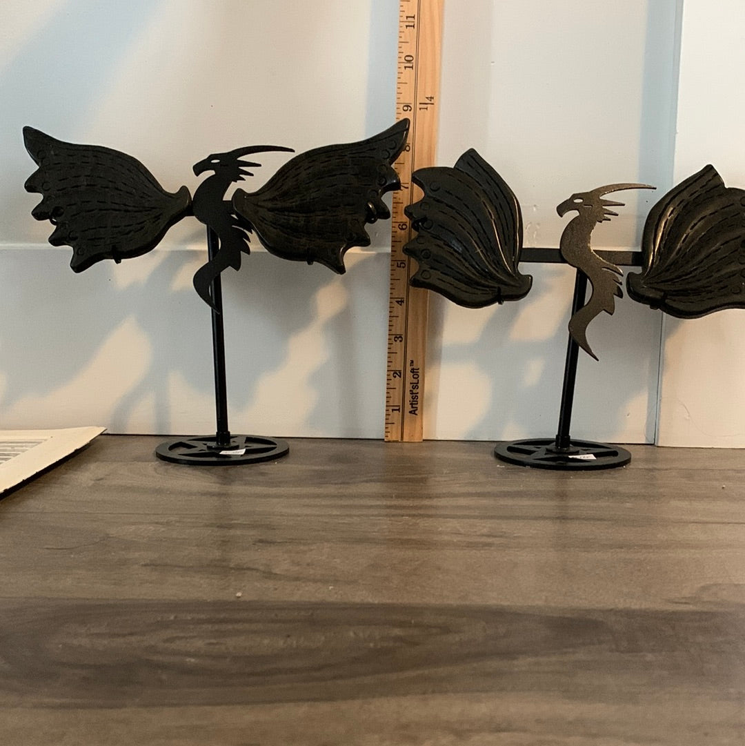 Dragon Wings on Stand - Black Obsidian Large