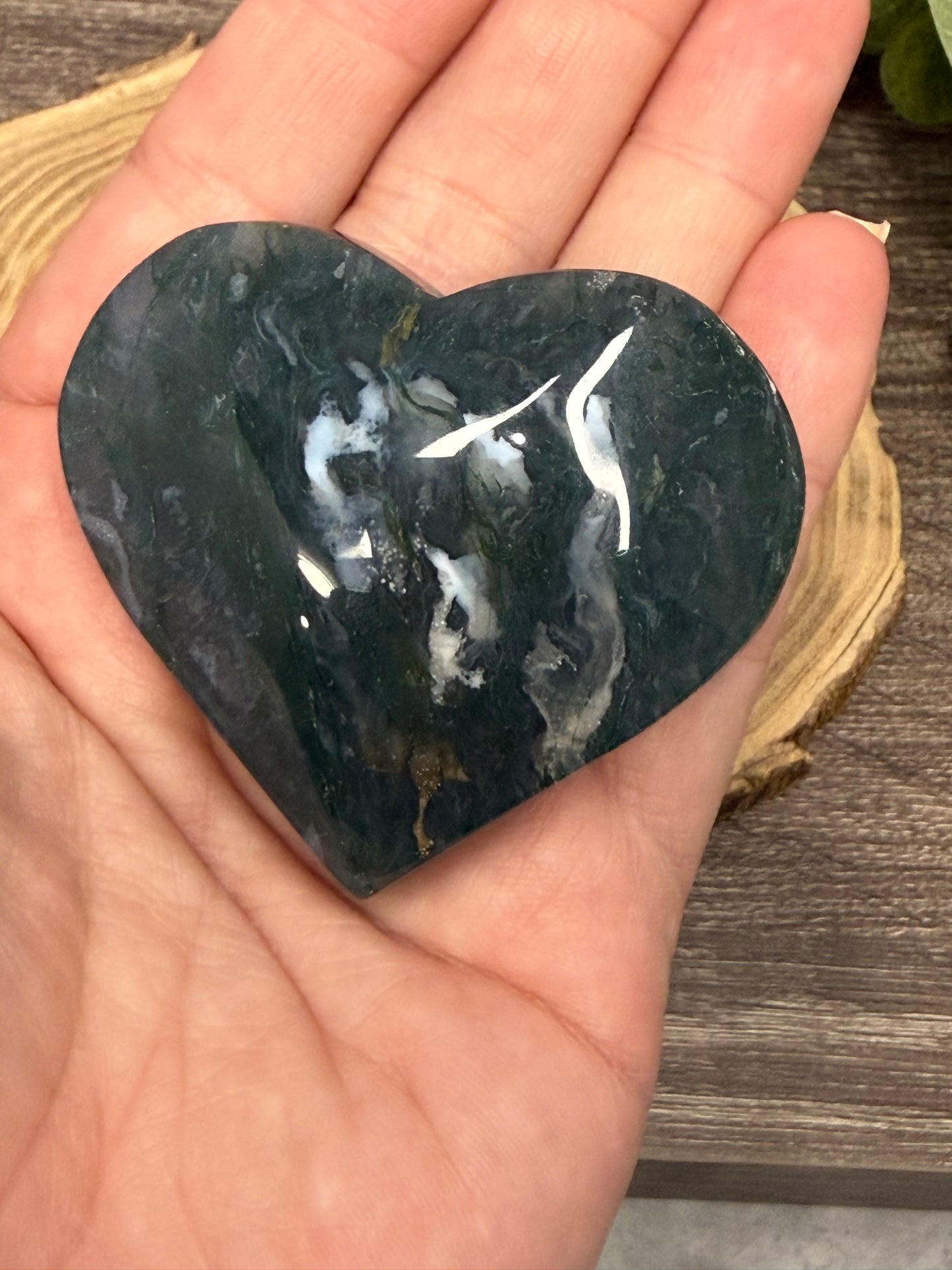 Moss Agate Hearts