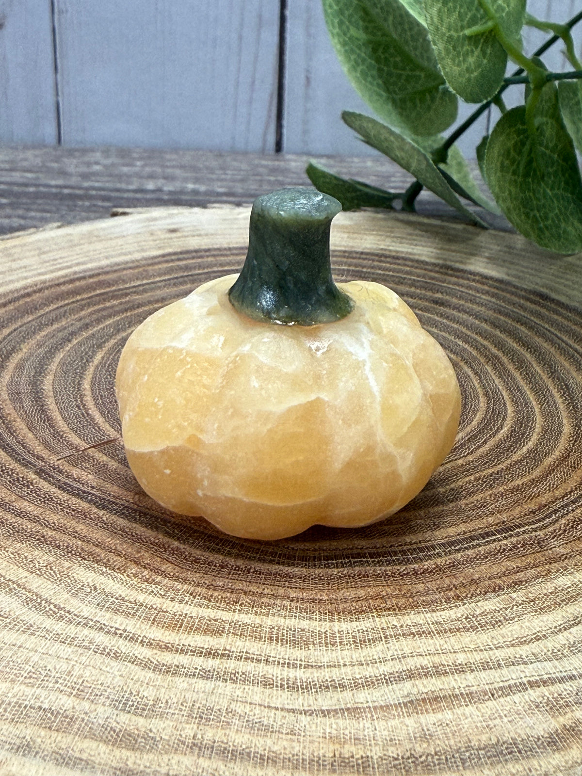 Pumpkin Carving - Orange Calcite and Green Jade