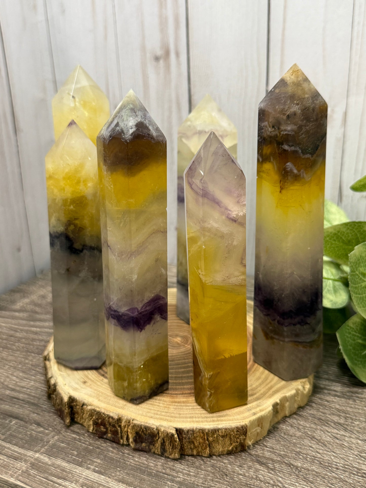 Fluorite Towers Larger - Yellow and Purple