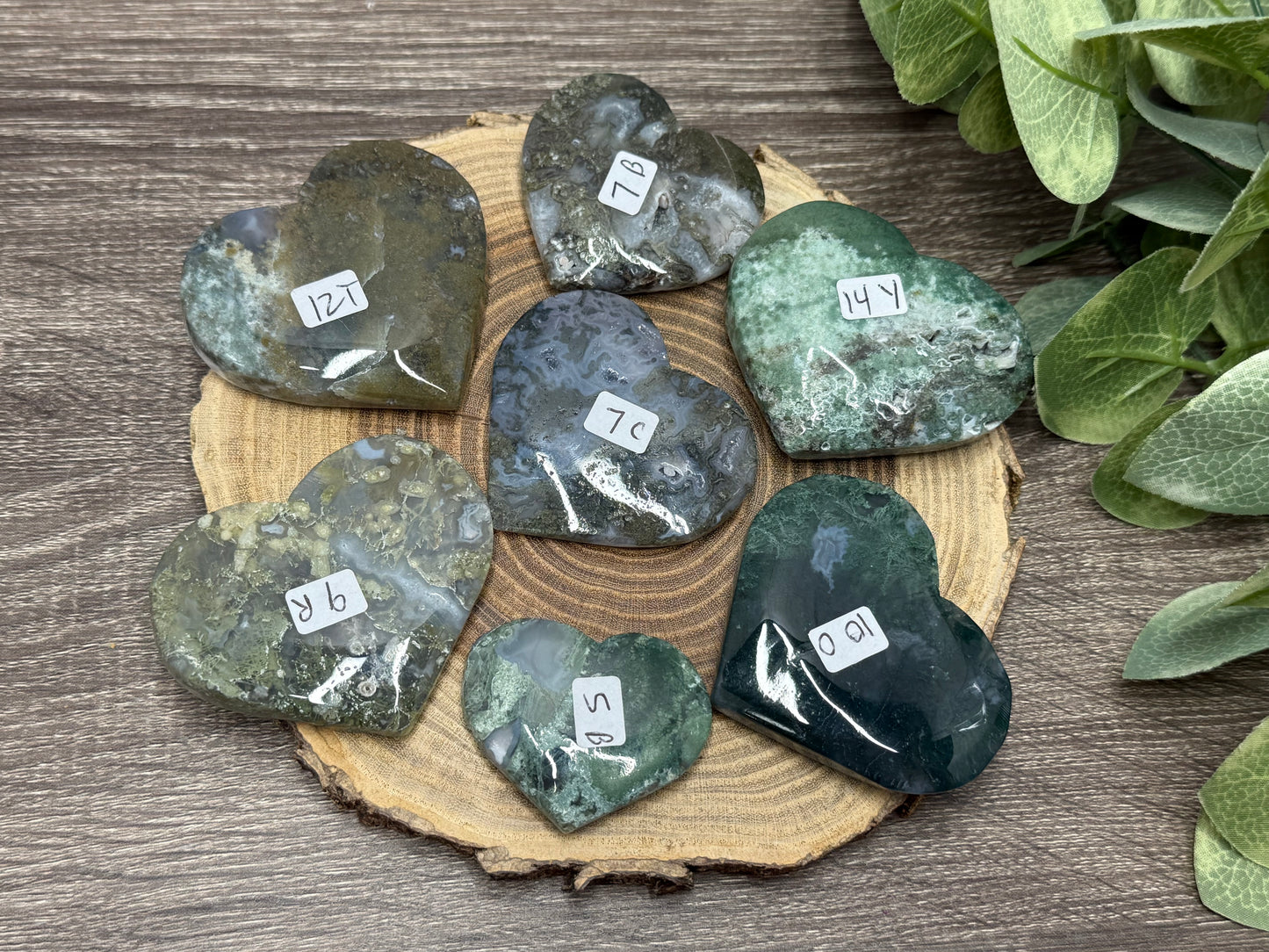 Moss Agate Hearts