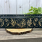 Card Stand, Card Holder, Card Board - Wooden Rectangle Flowers (black)