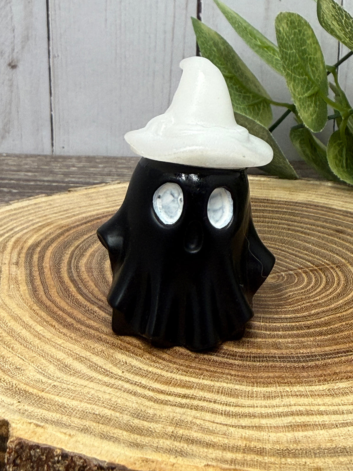 Obsidian Ghost Carving with Different Crystal Hats