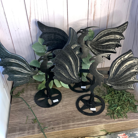 Dragon Wings on Stand - Black Obsidian Large