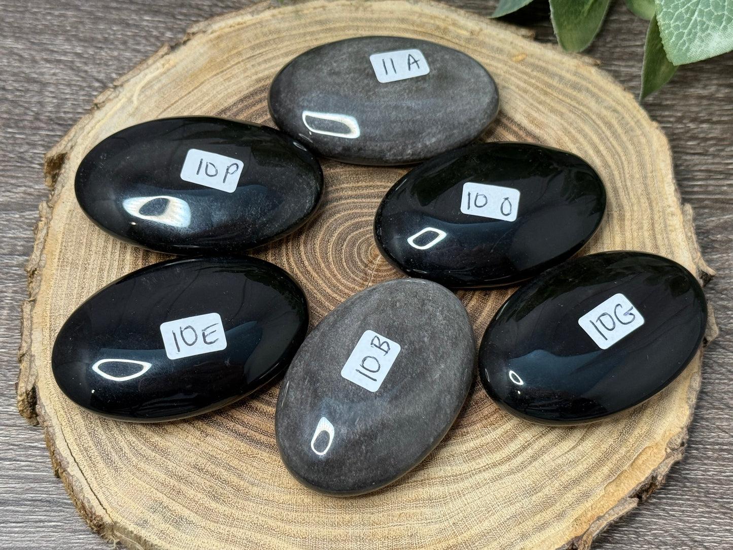 Obsidian - Silver Sheen Palm Stones