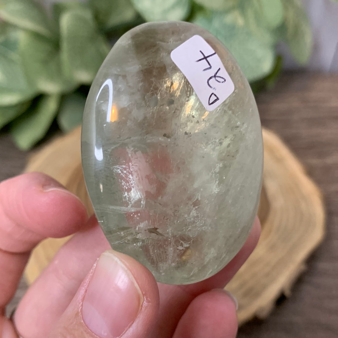 Prasiolite (Green Amethyst) Palm Stone