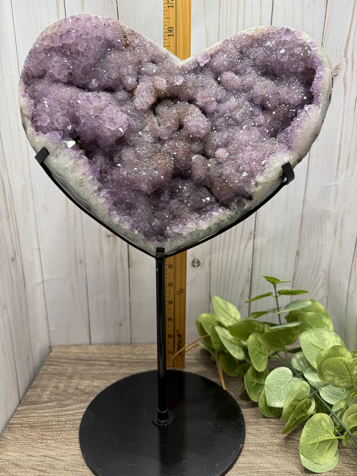 Extra Large Amethyst Heart on Stand