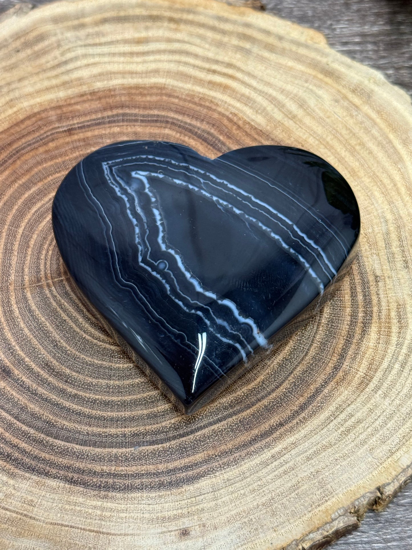 Black Agate Hearts