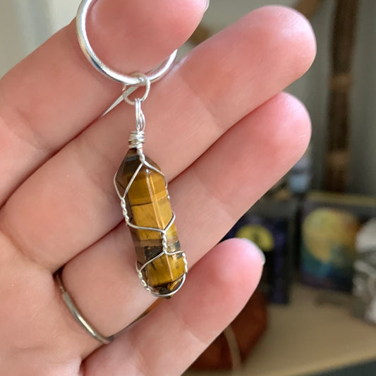 Key Chain - Wire Wrapped Tigers Eye