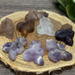 Snake Carving - Chevron Amethyst, Fluorite