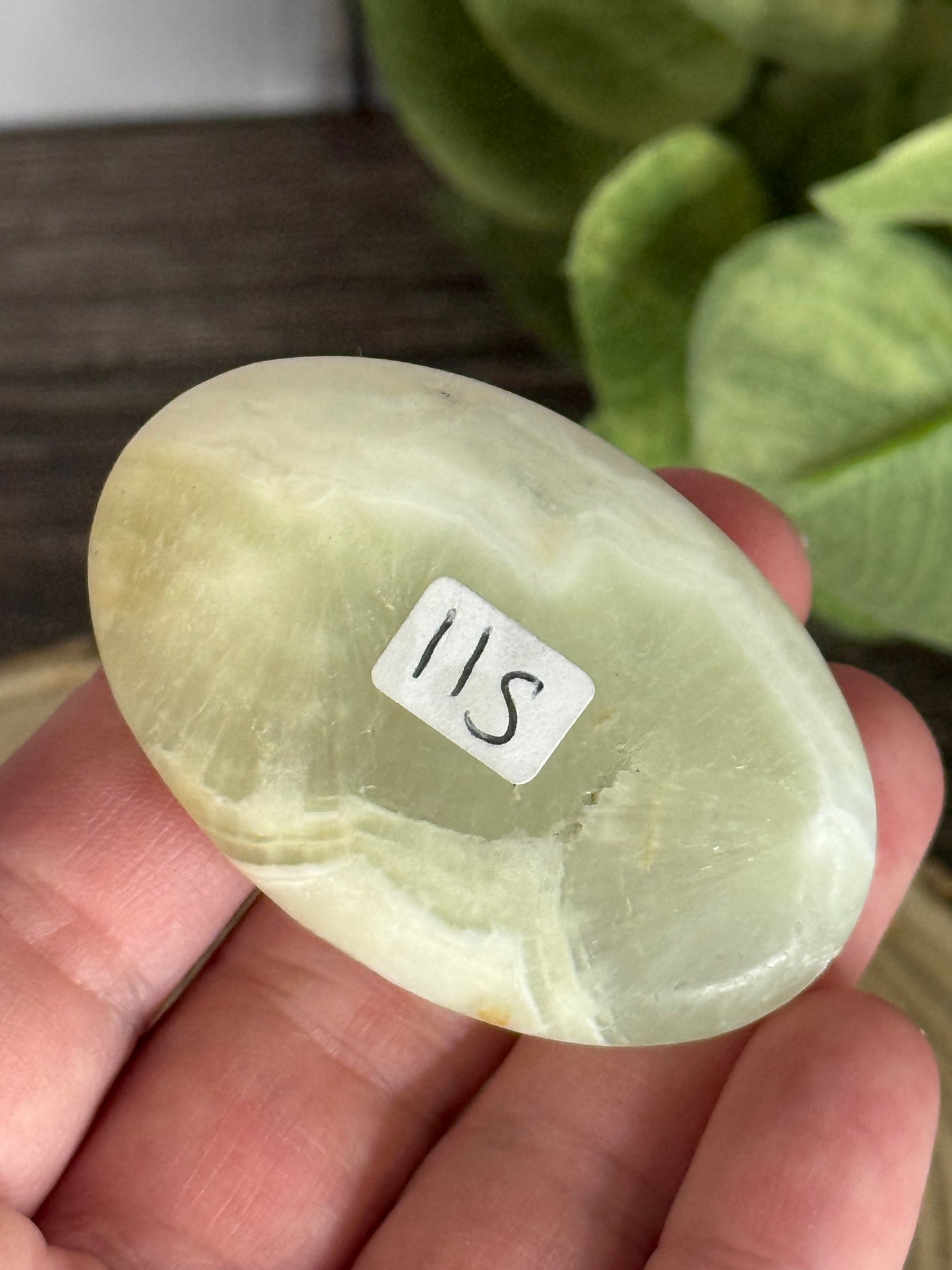 Pistachio Calcite Palm Stone