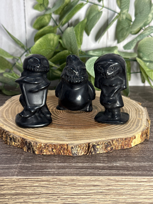 Nightmare Before Christma Carvings - Black Obsidian