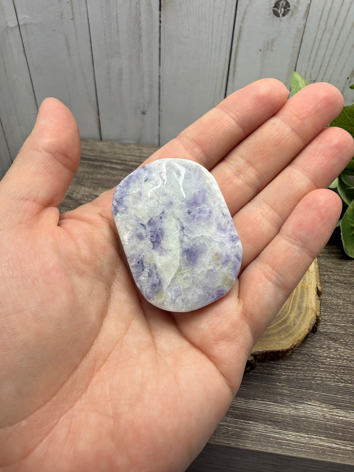 Opal and Fluorite Palm Stones