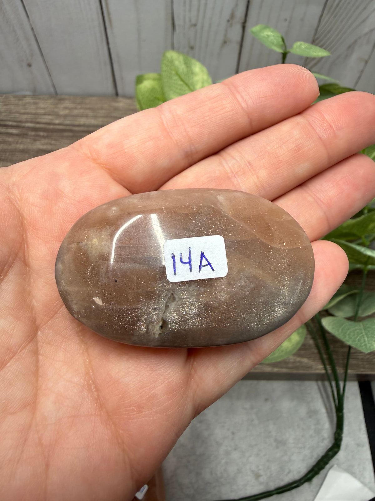 Peach Moonstone Palm Stones