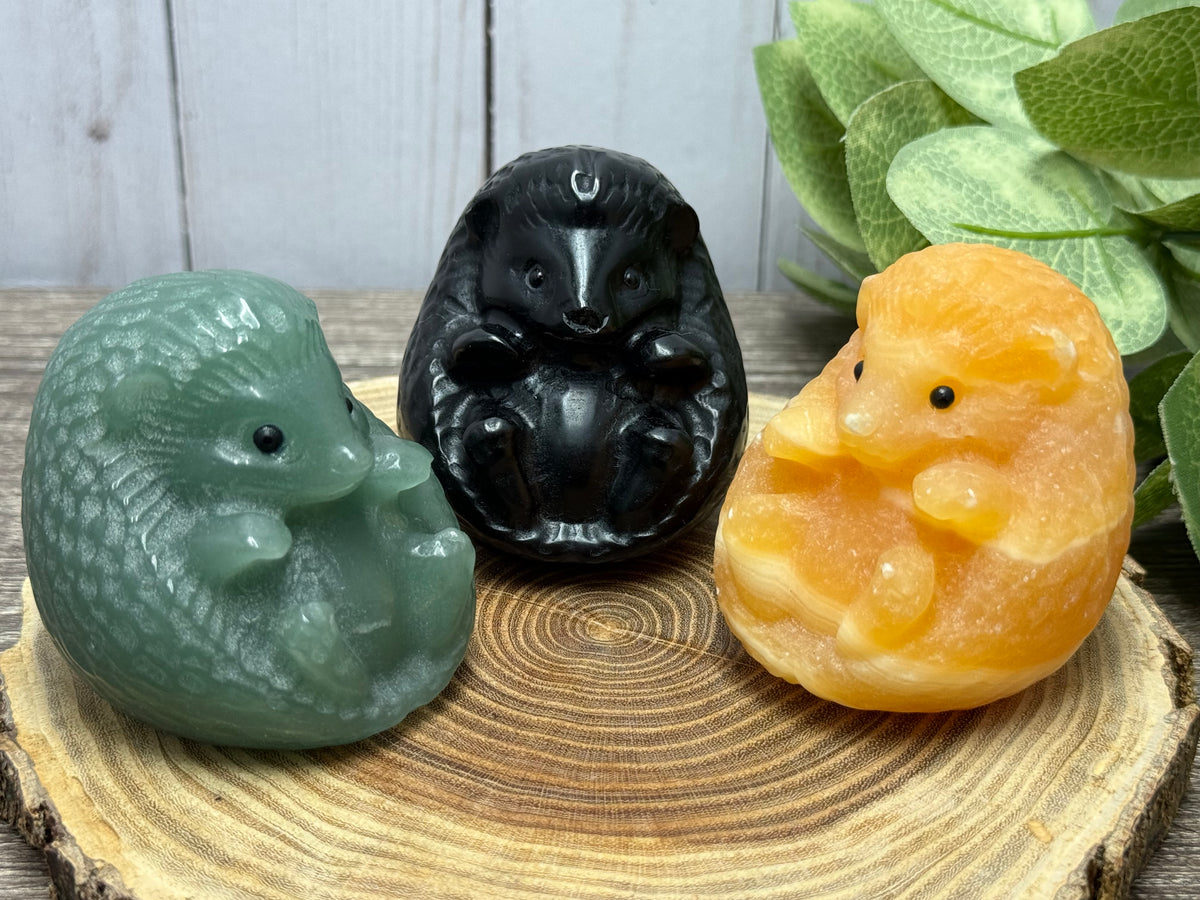 Hedgehog Crystal Carvings