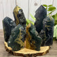 Fluorite & Pyrite Towers with Raw Edge
