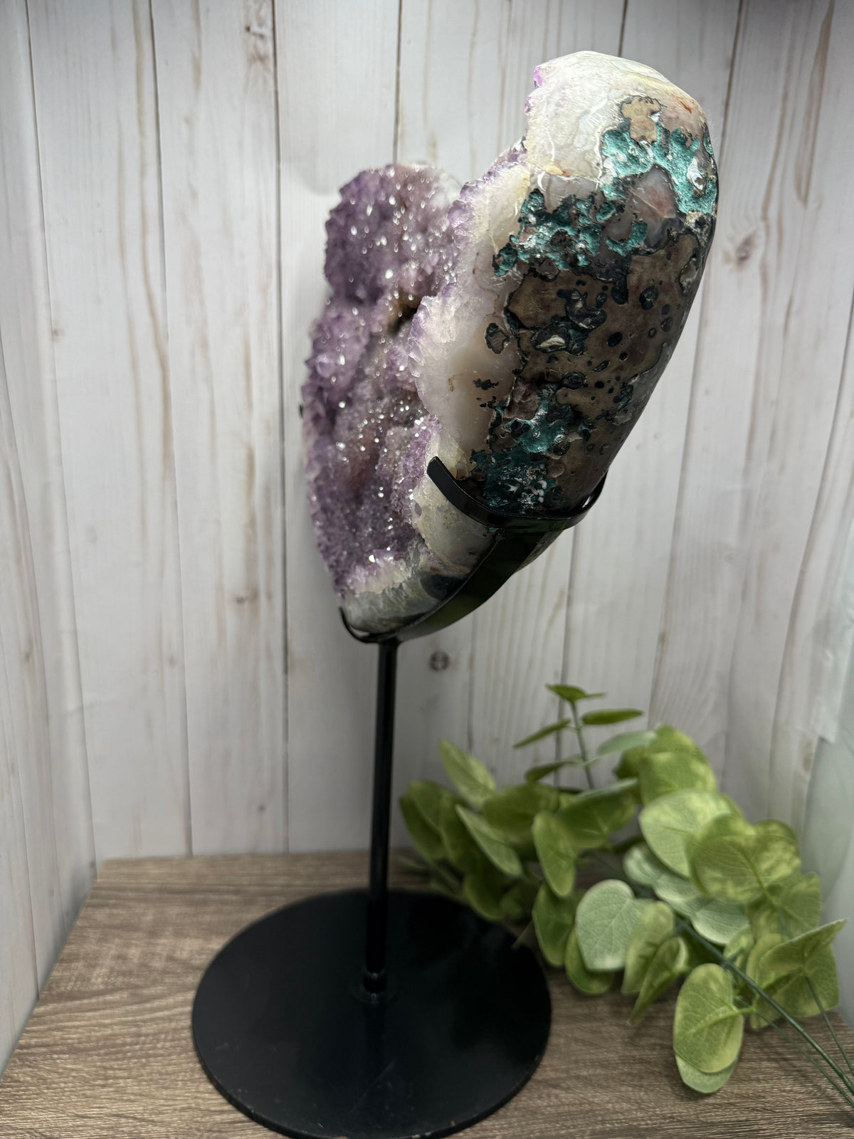 Extra Large Amethyst Heart on Stand