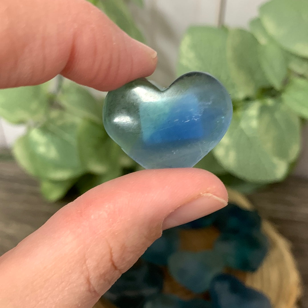 Blue Fluorite Carved Hearts