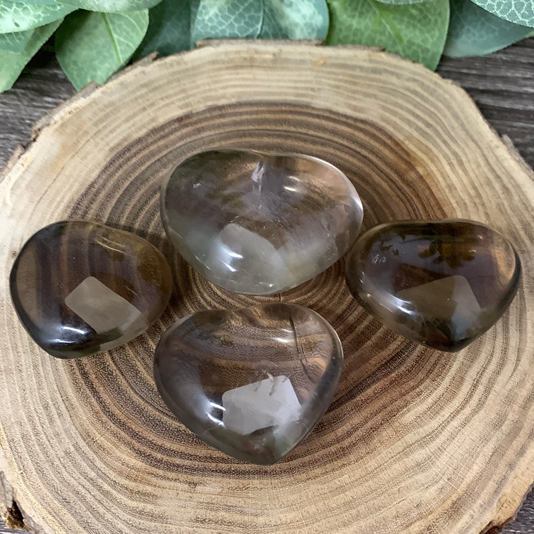 Smokey Quartz Carved Hearts