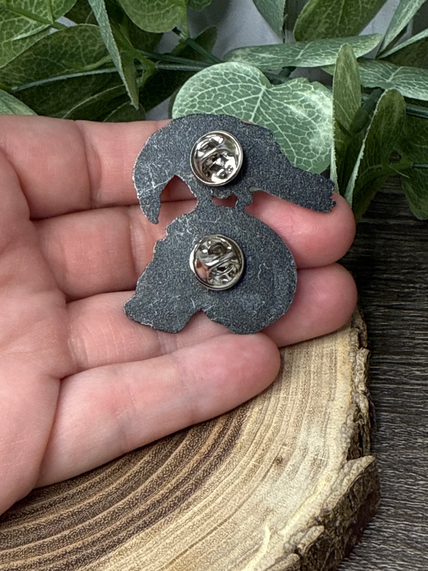 Bird and Skull - Large Pin - Silver