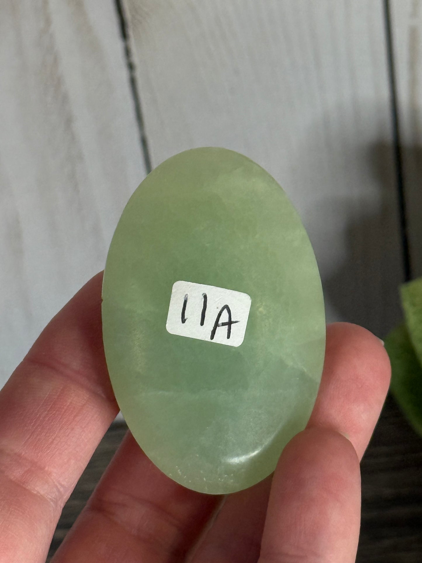Pistachio Calcite Palm Stone