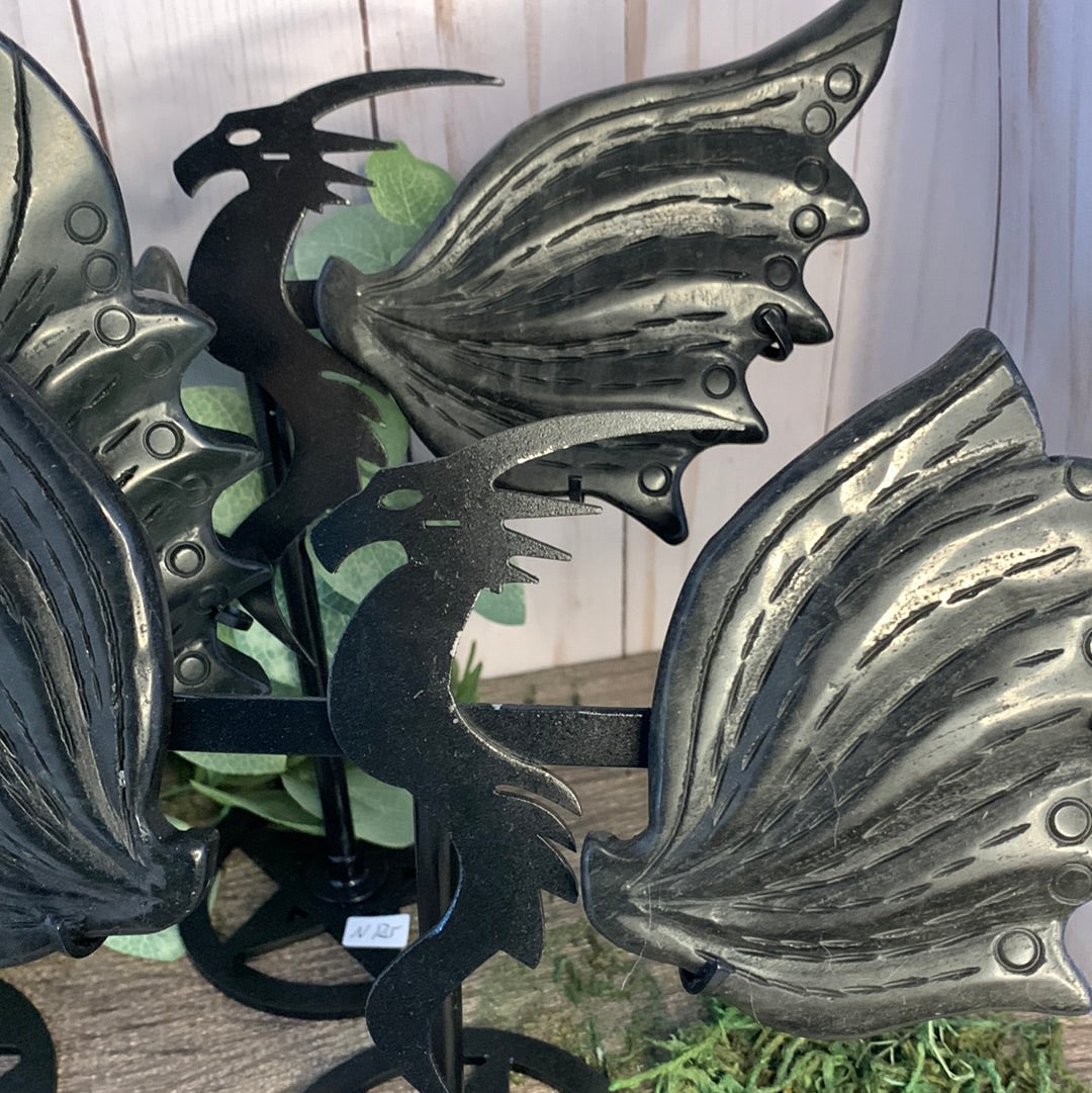 Dragon Wings on Stand - Black Obsidian Large