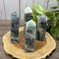 Fluorite Tower (green with a bit of purple, square style)