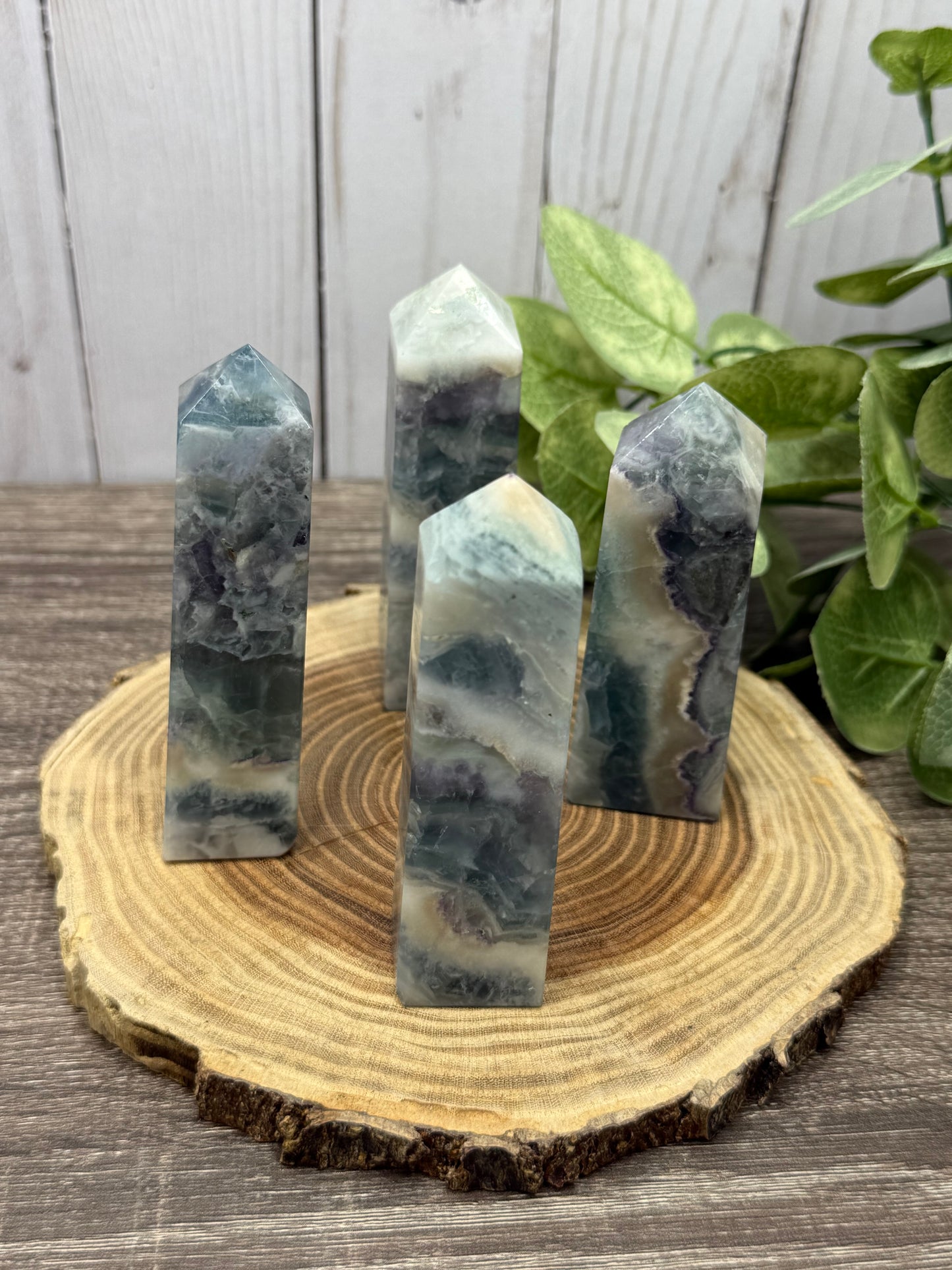 Fluorite Tower (green with a bit of purple, square style)