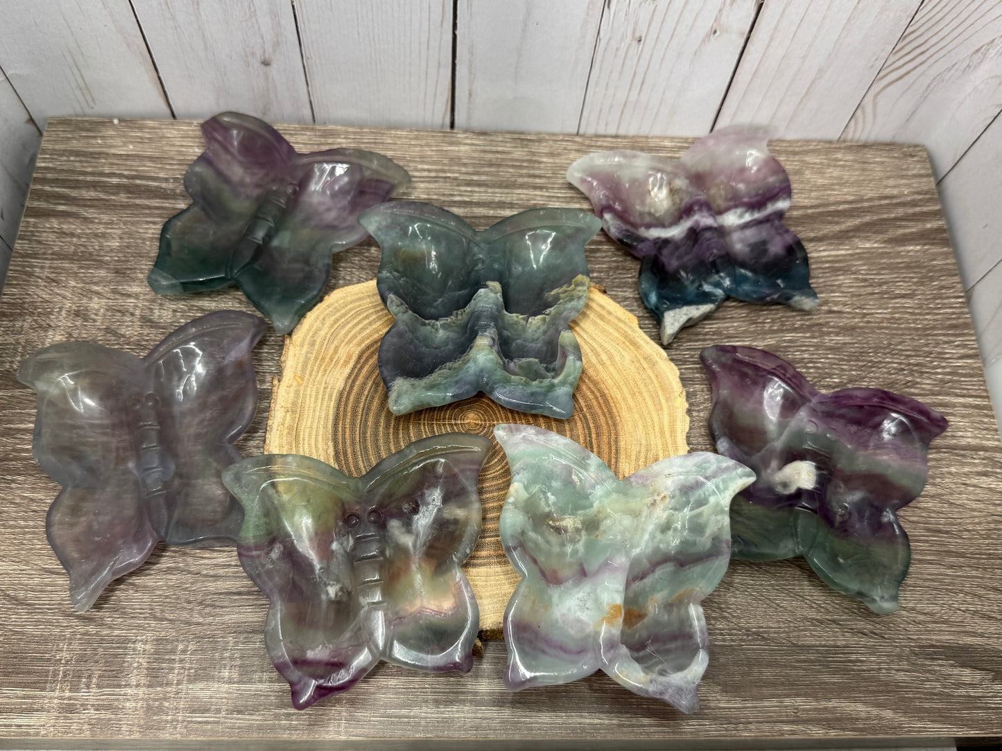 Butterfly Dish Carving - Fluorite