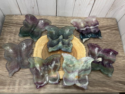 Butterfly Dish Carving - Fluorite