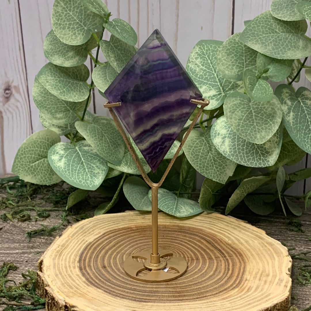 Fluorite on Stand - Diamond Shape