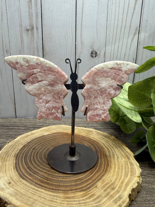 Butterfly Wings on Stand - Pink Opal