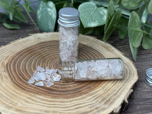 Rose Quartz Crystal Chip Bottle (Higher Quality)