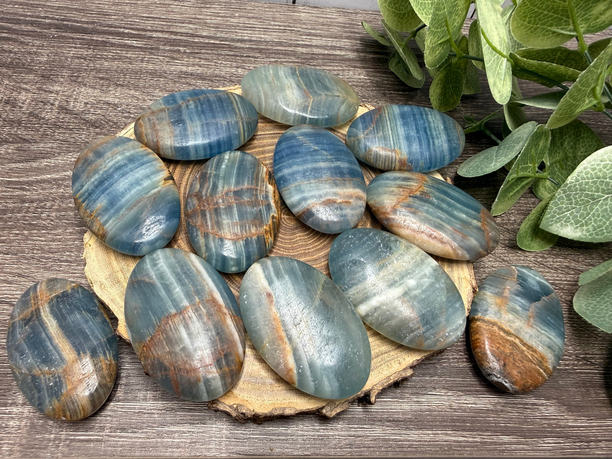Blue Onyx Palm Stone