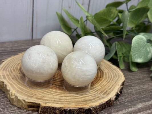 White Moonstone Spheres
