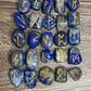 Lapis Lazuli Rune Engraved Elder Futhark Lettering - Set 1