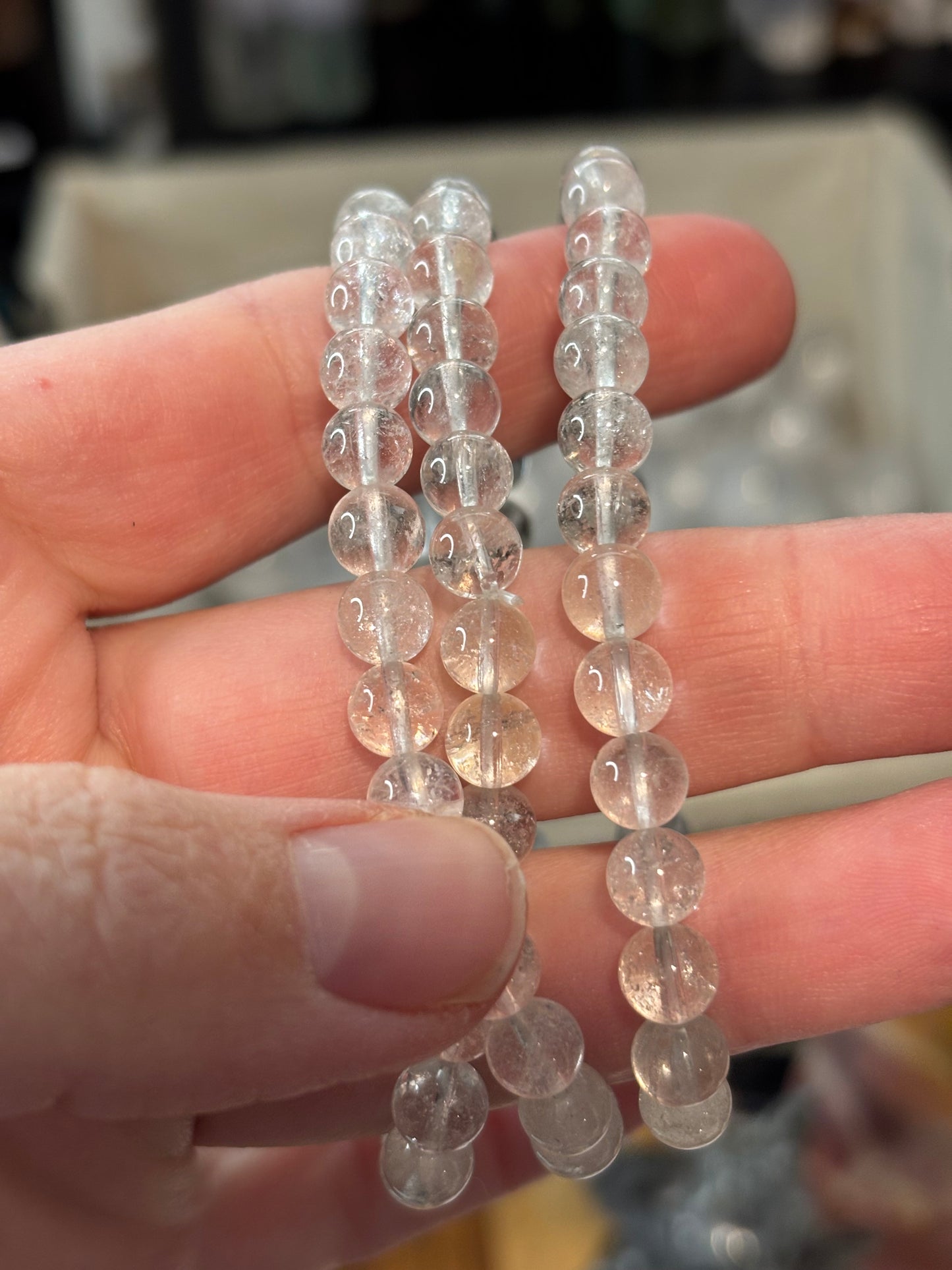 Clear Quartz (Small Crystals) - Bracelet 6 mm