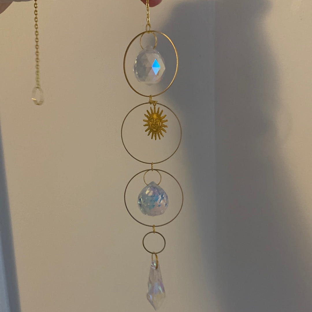 Gold Sun Catcher - Three Circles